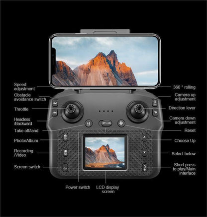 infinityhub 4K HD Foldable Camera Drone with FPV Live View, Remote Controller, 360° Flips Drone