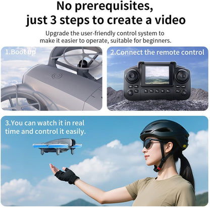 infinityhub 4K HD Foldable Camera Drone with FPV Live View, Remote Controller, 360° Flips Drone